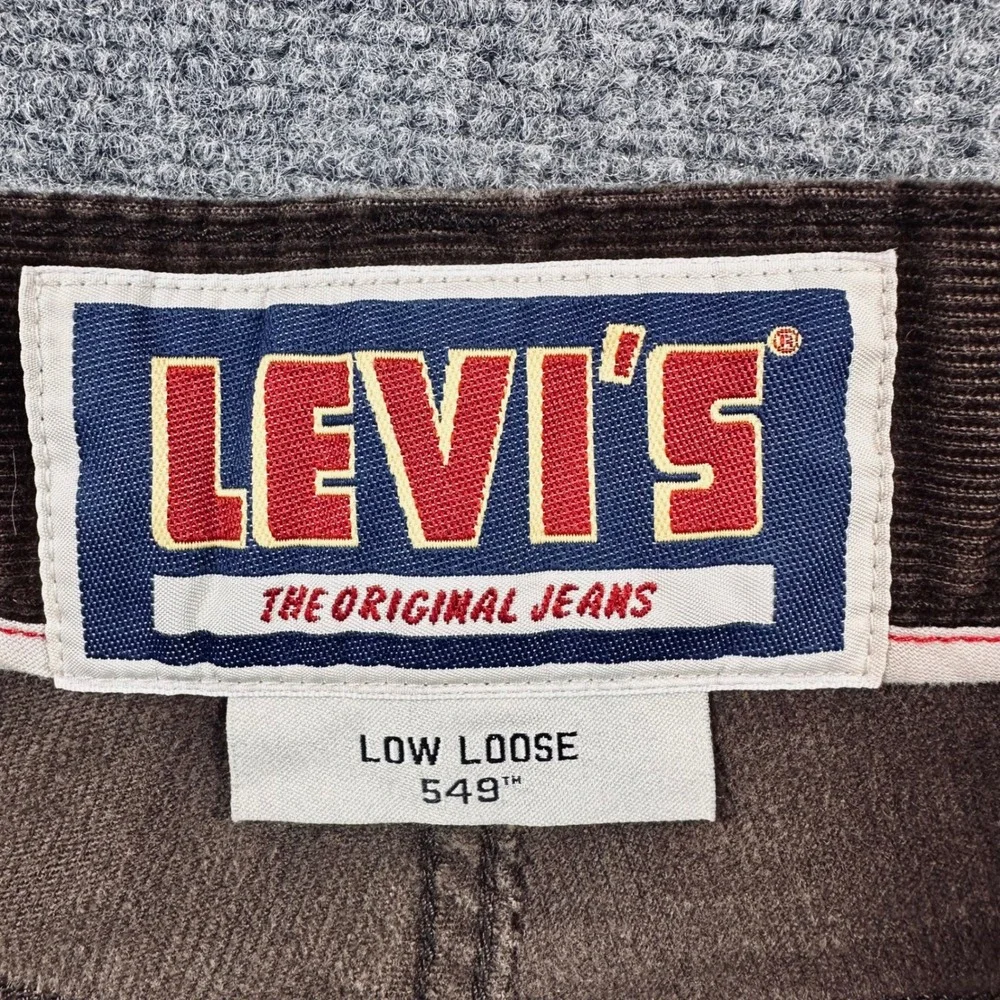 Levis 549 Low Loose Corduroy Pants Mens 32x34 Brown Straight Baggy VTG Y2K Retro